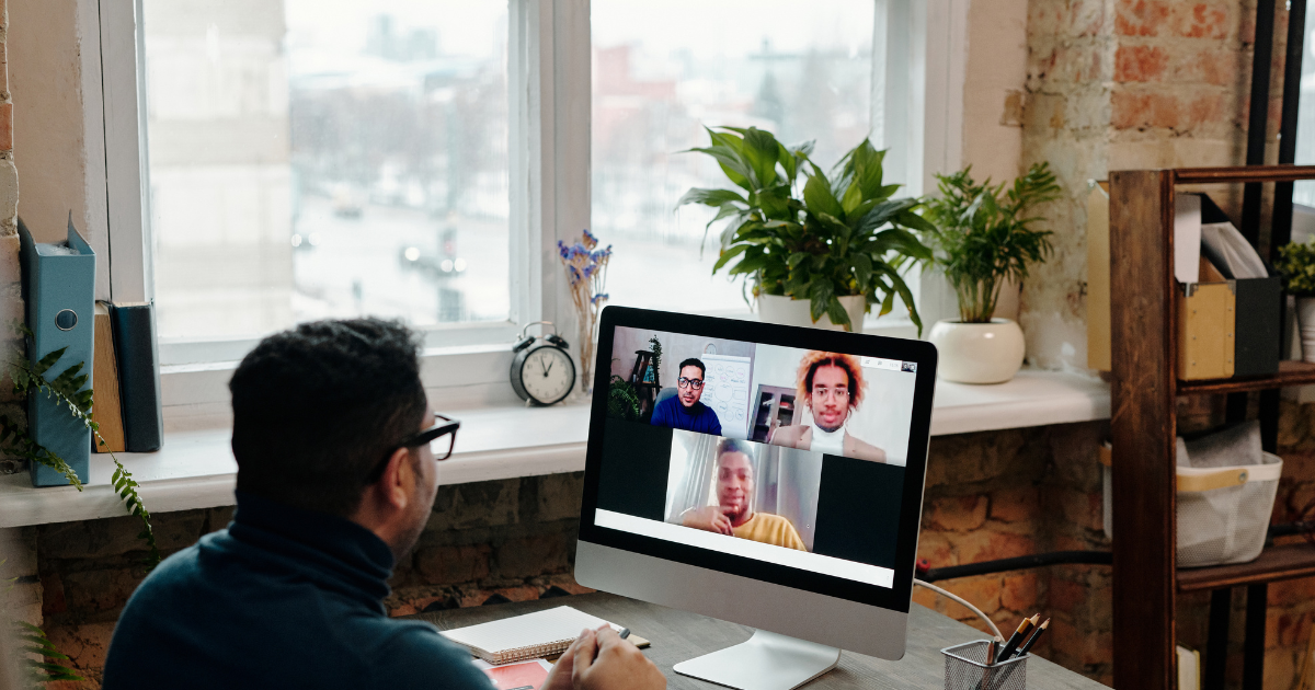 man having videocall